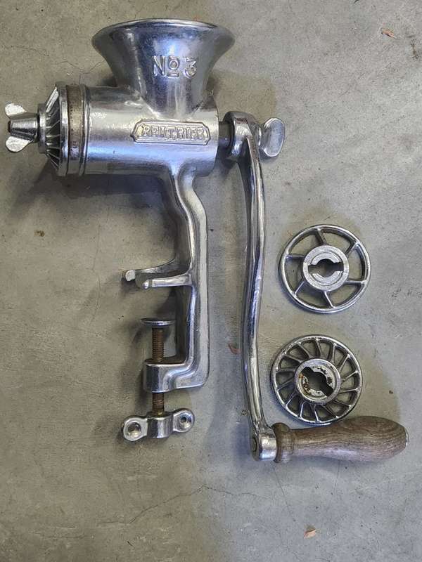 Antique Meat Grinder `Beatrice No.3` Heavy duty FUNCTIONAL & COLLECTIBLE
